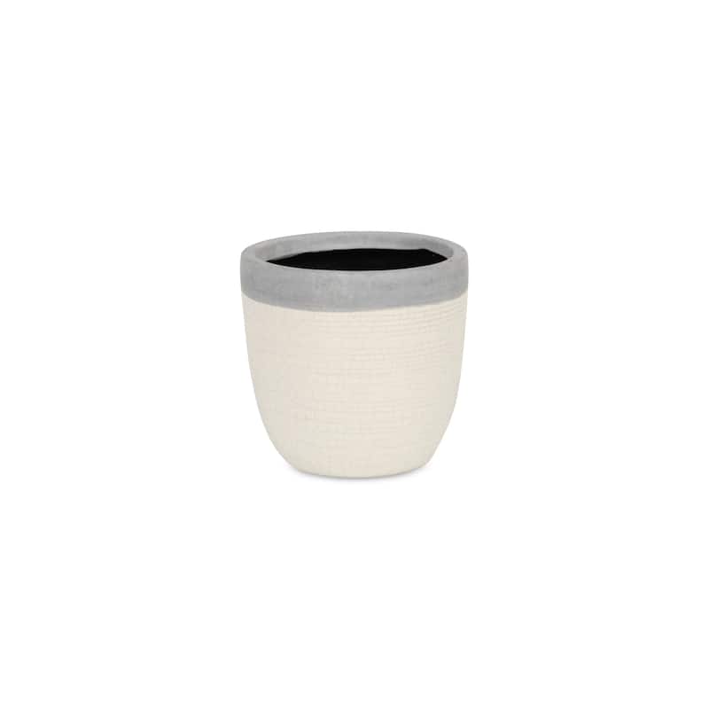 White Ceramic Mosaic Style Glazed Pot