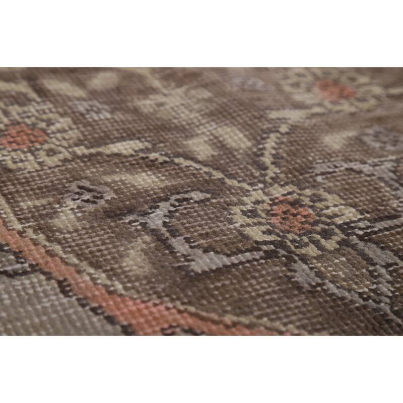 Gray Geometric Tabriz Persian Area Rug Hand-Knotted Wool Carpet - 9'1"x 12'9"