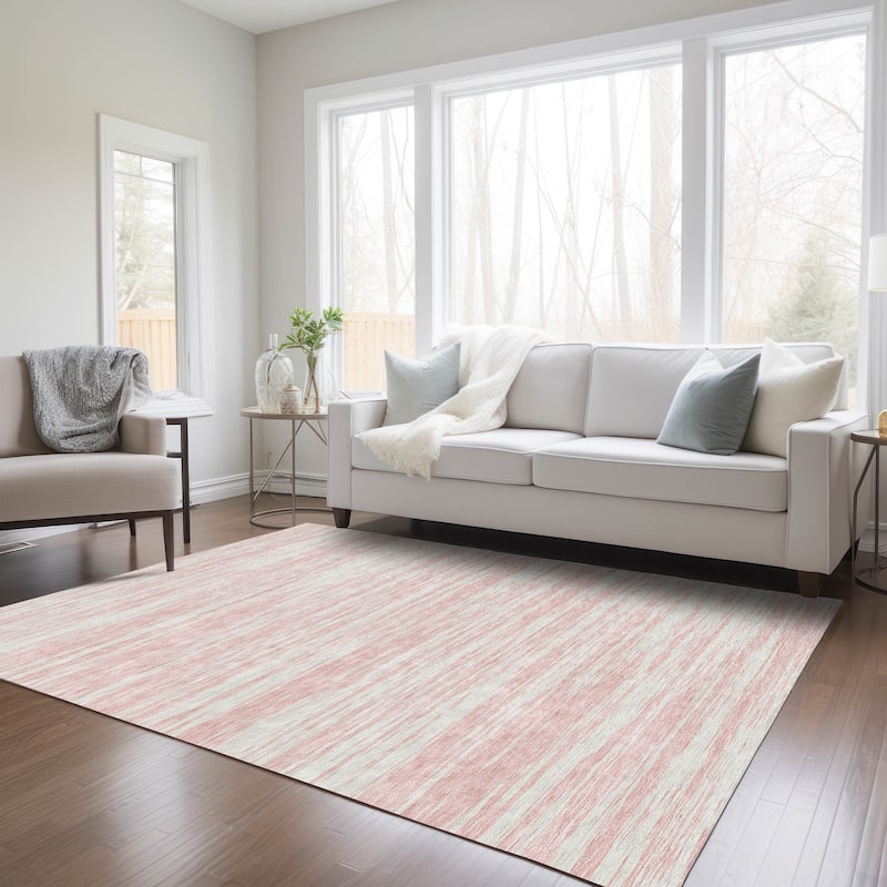 Machine Washable Indoor/ Outdoor Casual Ombre Chantille Rug