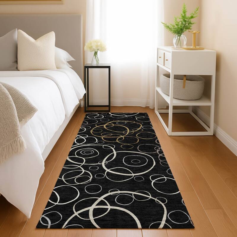Machine Washable Indoor/ Outdoor Contemporary Nexus Chantille Rug
