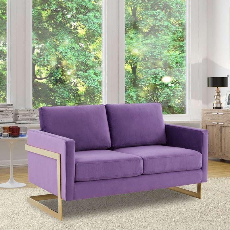 Lincoln Velvet 2-Seater Sofa with Foam Cushions Pocket Spring Stainless Steel Base Removable Cushion Fully Assembled