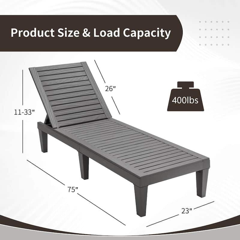 Costway Patio Lounge Chair Chaise Recliner Weather Resistant - See Details