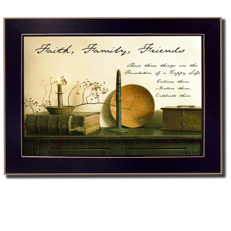 TrendyDecor4U Contemporary "Faith, Family and Friends" Framed Print Wall Art by Billy Jacobs