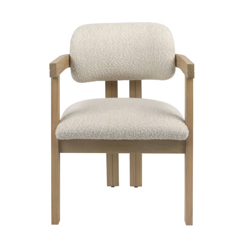Natalie Wood Upholstered Dining Chair, Natural/Off White