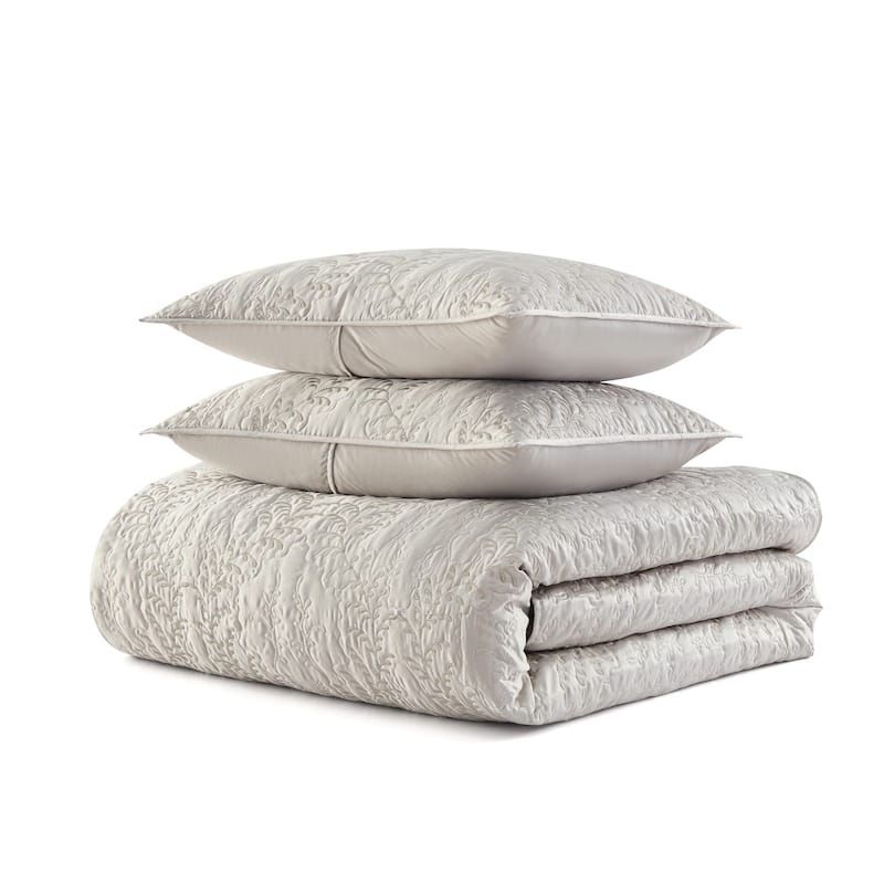 Martha Stewart Fern Embroidery Reversible Quilt Set