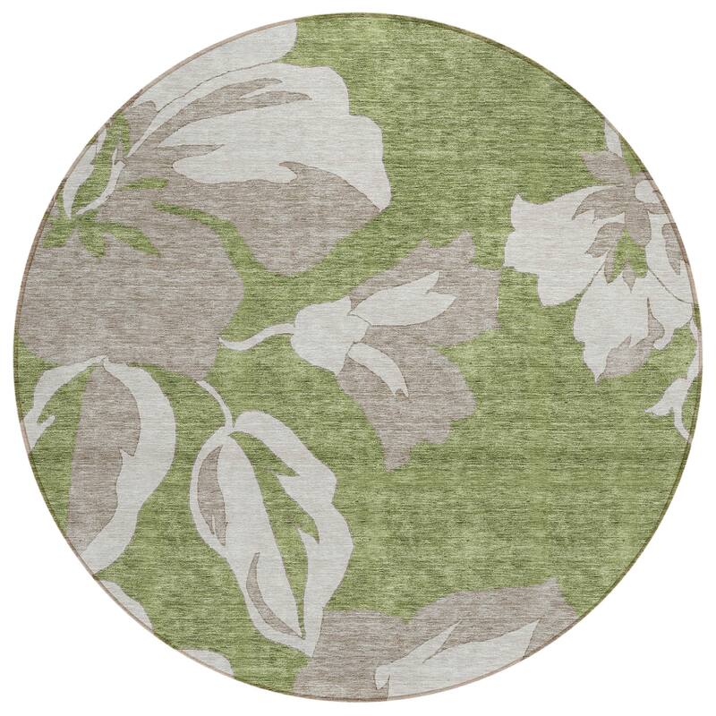 Machine Washable Indoor/ Outdoor Chantille Floral Contemporary Rug