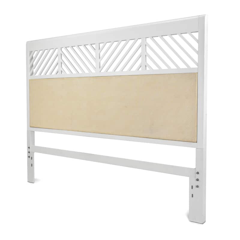 Miramar Woven Headboard Sand and Stark White Finish - Queen