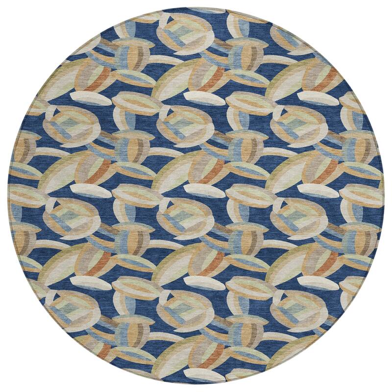 Machine Washable Indoor/ Outdoor Modern Heli Chantille Rug