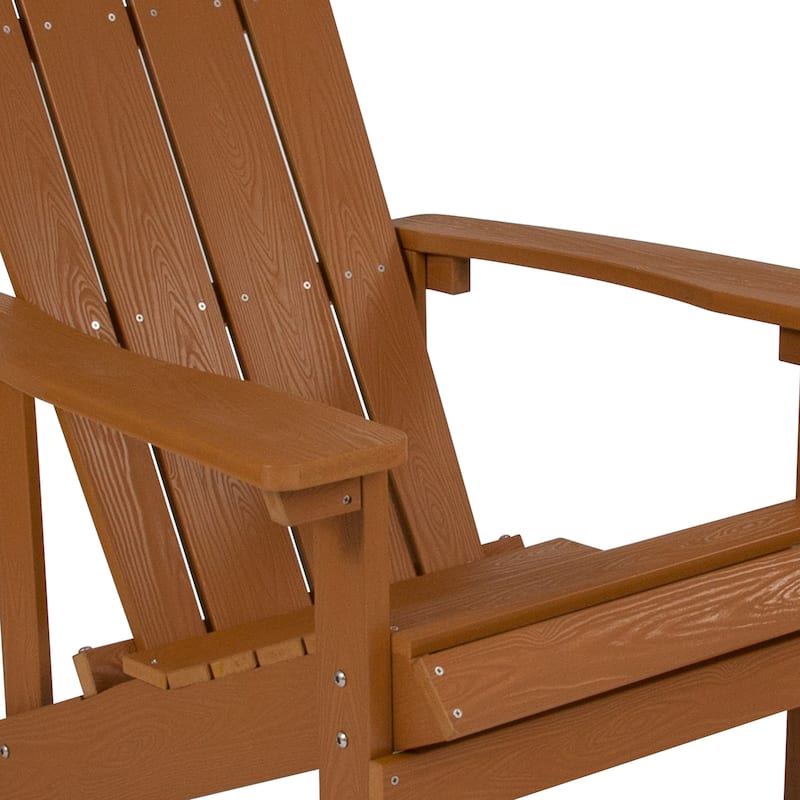 Outdoor All-Weather Poly Resin Wood Adirondack Chairs (Set of 2)