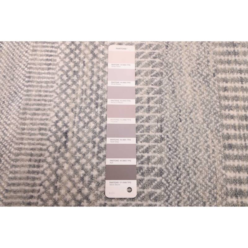 ECARPETGALLERY Hand-knotted Finest Silk Shadow Grey Silk, Wool Rug - 2'6 x 8'1