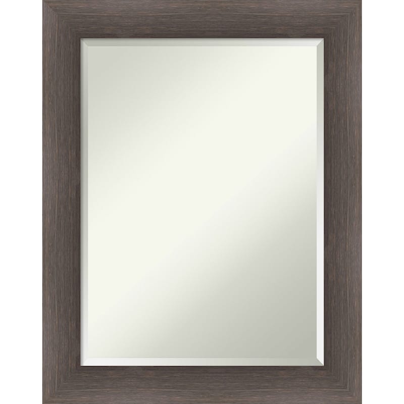 Beveled Wood Bathroom Wall Mirror - Hardwood Chocolate Frame - Hardwood Chocolate
