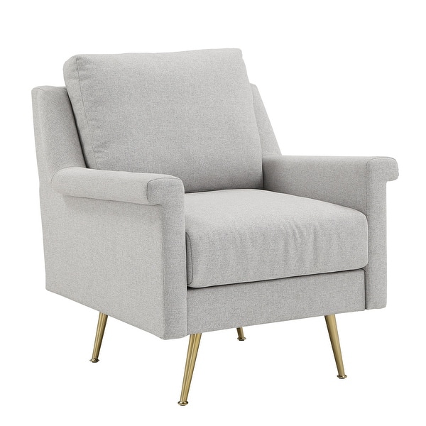 slide 2 of 11, Cade Grey Fabric Accent Chair with Gold Metal Legs by iNSPIRE Q Modern Grey