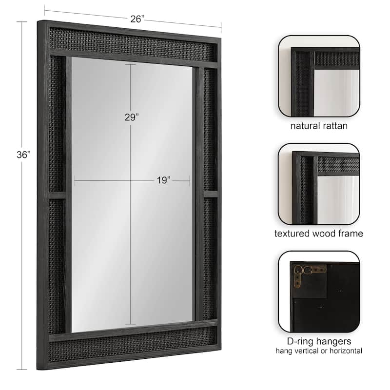 Kate and Laurel Corah Cane Wall Mirror