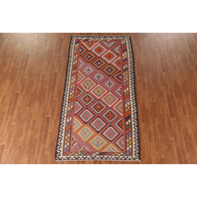 Kilim Qashqai Persian Antique Area Rug Hand-Woven Wool Carpet - 4'7"x 9'1"