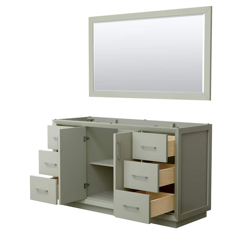 Strada 60-Inch Single Vanity Cabinet, 58-Inch Mirror