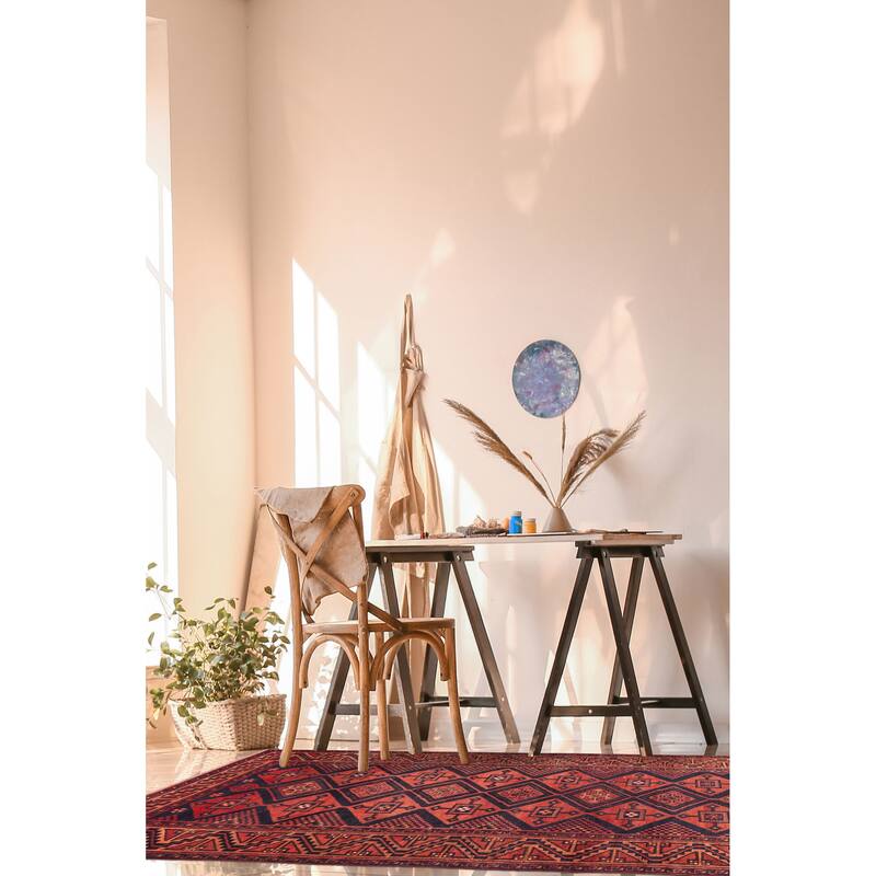 ECARPETGALLERY Hand-knotted Melis Red Wool Rug - 4'0 x 8'11