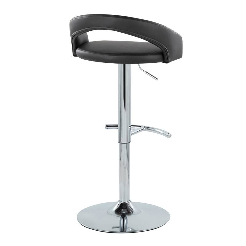 Grotto Upholstered Adjustable Barstool with Chrome Base
