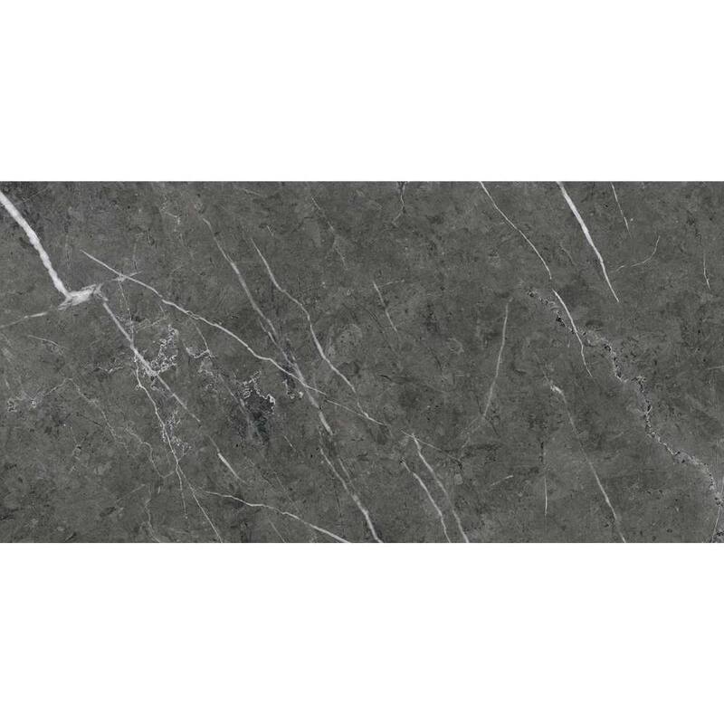 Opera 12x24 Grey Glossy Porcelain Tile - Floor & Wall - Large Format