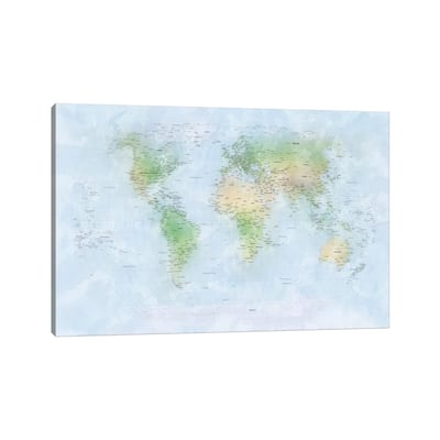 iCanvas "World Map III" by Michael Tompsett Canvas Print