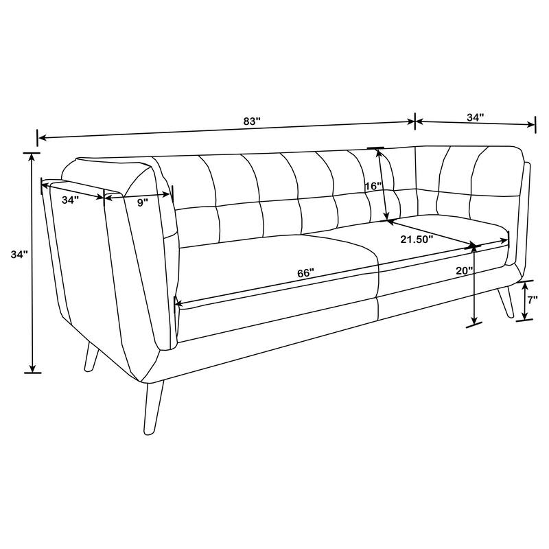 Thatcher Upholstered Tuxedo Arm Sofa Set Brown