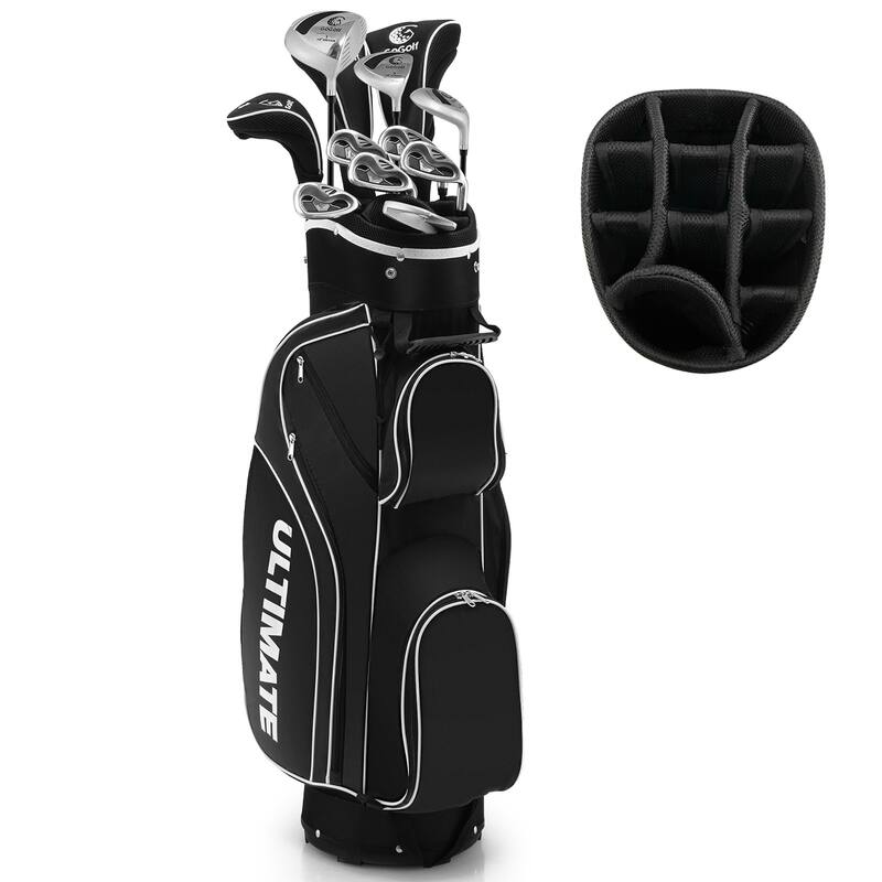 Set 10 Pieces Golf Clubs Set includes Alloy Driver Red/Black/Pink