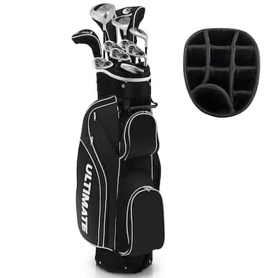 Set 10 Pieces Golf Clubs Set includes Alloy Driver Red/Black/Pink