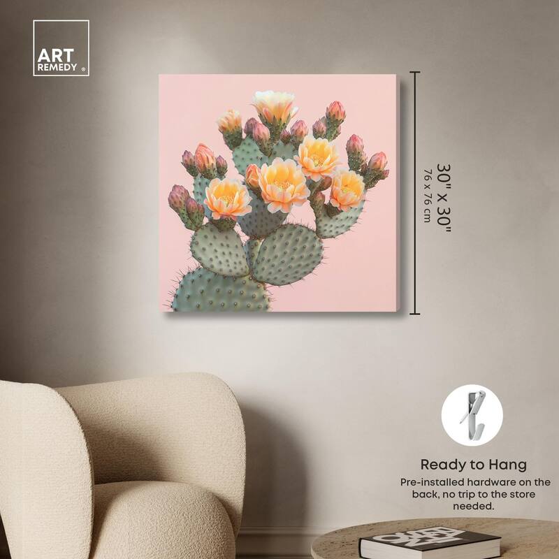 Pink and Prickly Canvas by Art Remedy, Gallery Wrapped