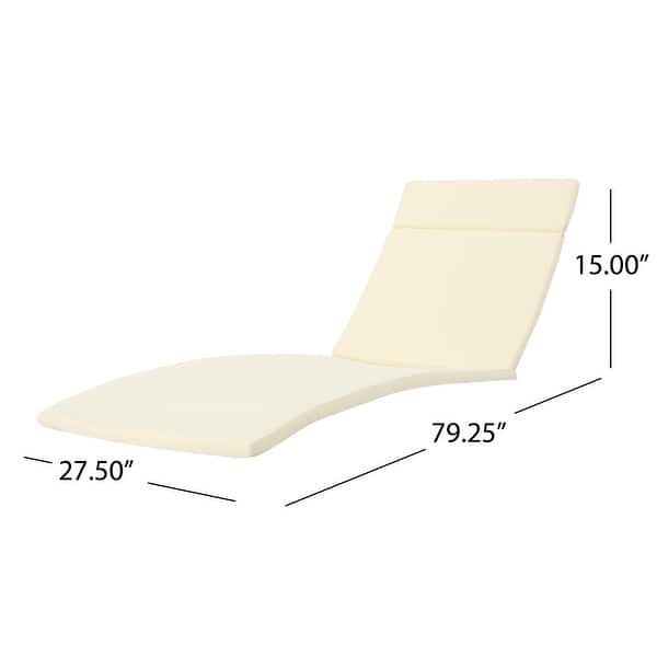 dimension image slide 1 of 5, Salem Outdoor Cushion Set for Chaise Lounge - Cushions only (Set of 2) by Christopher Knight Home - 79.25"L x 27.50"W x 1.50"H