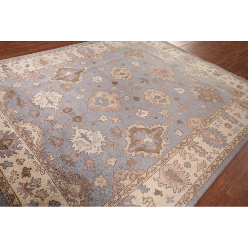 Blue Oushak Oriental Area Rug Handmade Wool Carpet - 8'2" x 10'2"