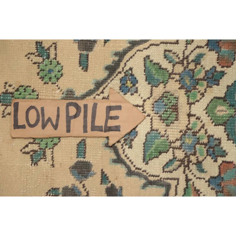 Hand Knotted Oriental 100% Wool Carpet Traditional Floral Beige & Ivories Tabriz Area Rug - 6' 5'' X 4' 8''