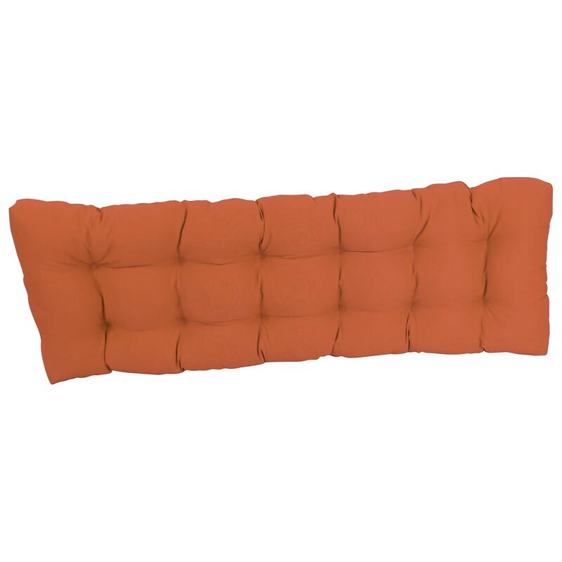 Solid Twill Tufted Indoor Bench Cushion (Multiple widths from 42 to 60 inch)