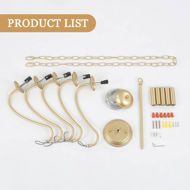 5-Light Rustic Farmhouse Candle Chandelier for Bedroom, Kitchen, Living Room and Foyer