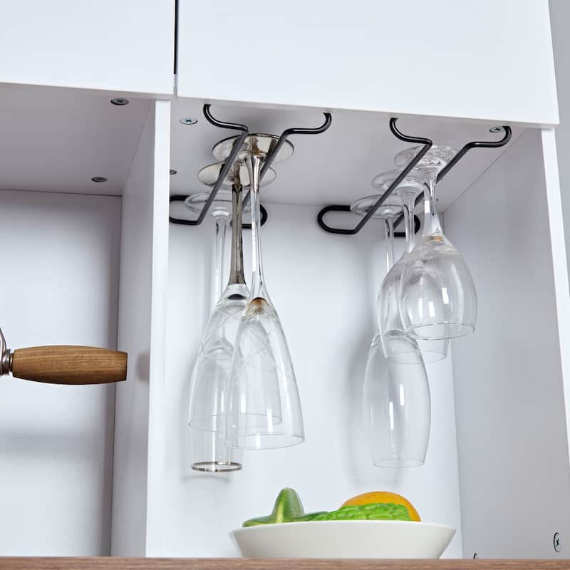 60.9" Farmhouse Coffee Bar Wine Cabinet with Charging Station