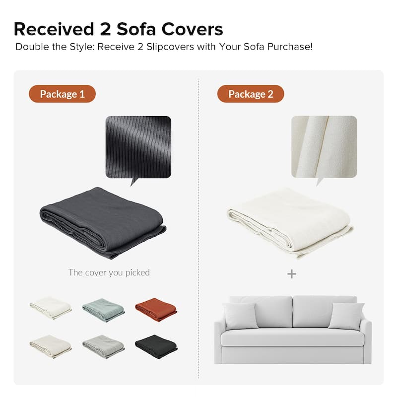 Volkhard 80.5" Modern Slipcovered Sofa With Removable Back Cushion By HULALA HOME