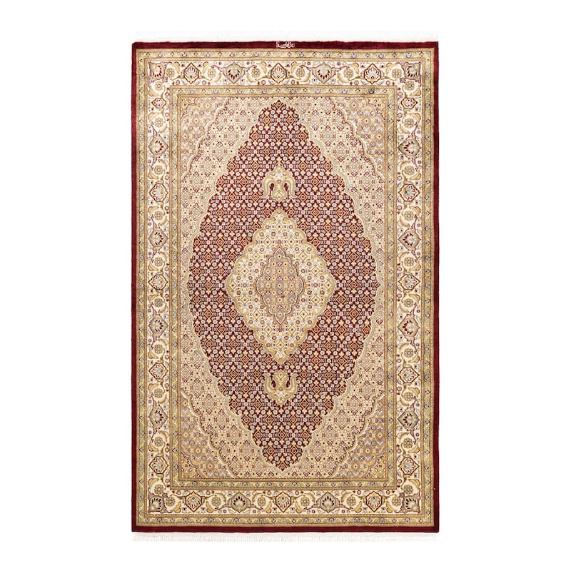 Overton Hand Knotted Wool Vintage Inspired Traditional Mogul Red Area Rug - 5 X 8
