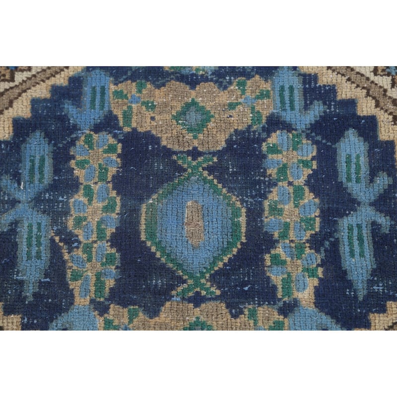 Bakhtiari Persian Vintage Area Rug Hand-Knotted Geometric Wool Carpet - 4'7"x 6'6"