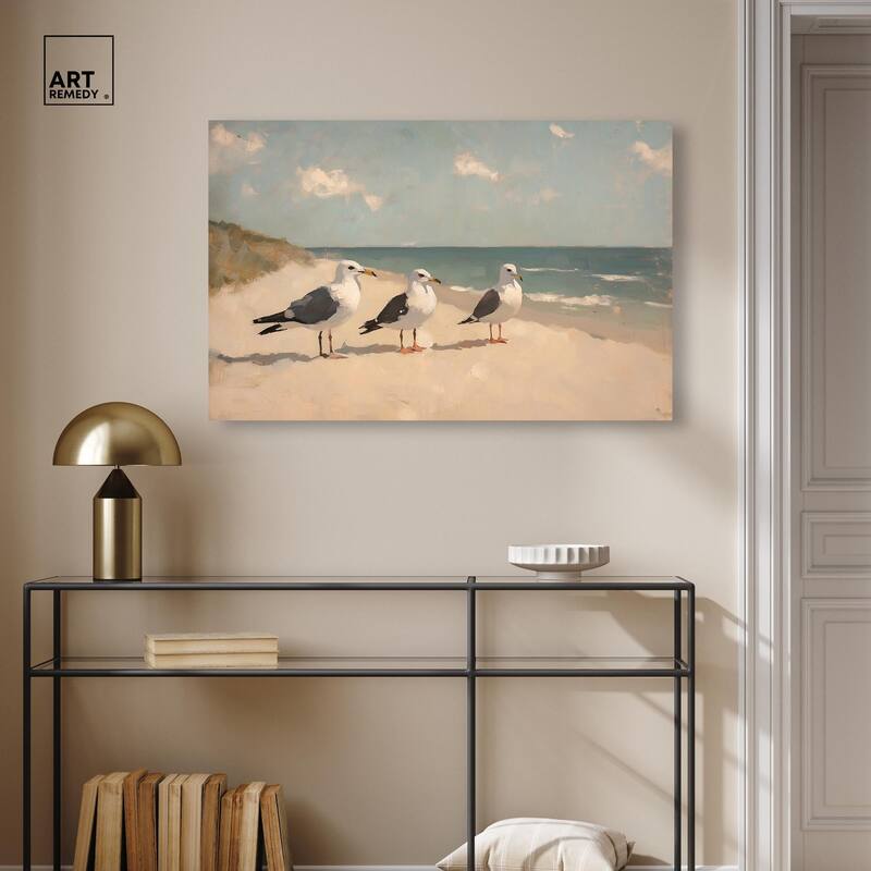 Seagulls at the Beach I Canvas by Art Remedy, Gallery Wrapped