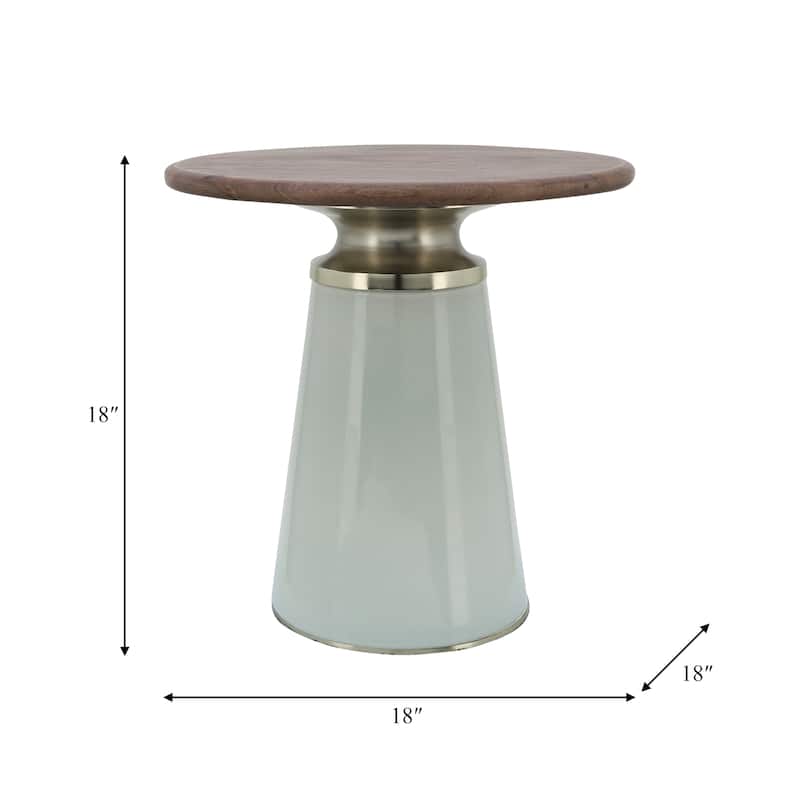 Sagebrook Home Modern Neutral Nebular Round Side and Coffee Table