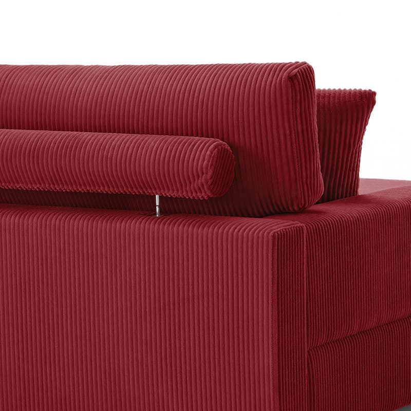 Corduroy Chaise Lounge Chair Upholstered Indoor Lounger Sofa