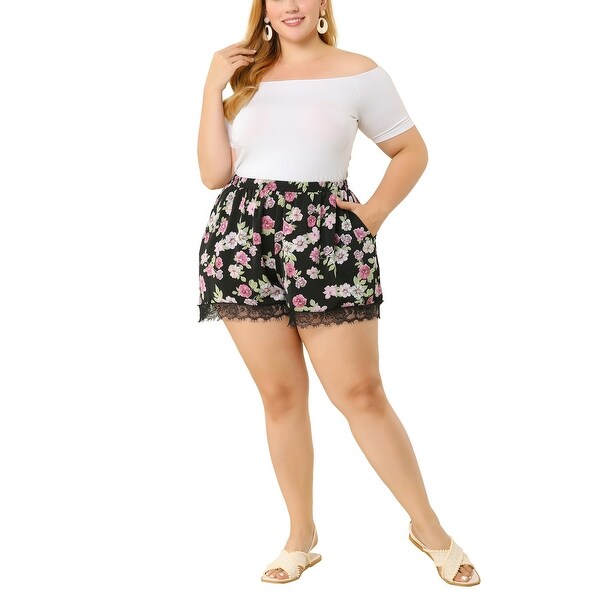 plus size floral shorts