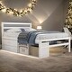 preview thumbnail 1 of 13, Full Size Wood Platform Bed with Removable Storage Shelves, Built-in 2 Storage Drawers,White White