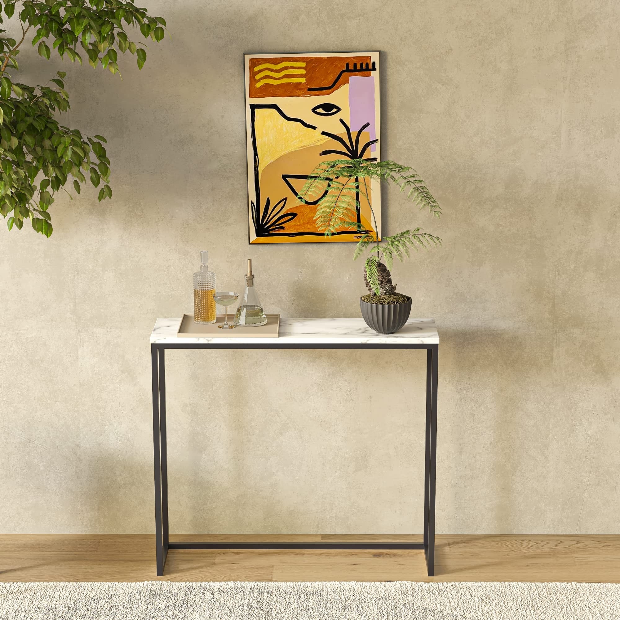 Roomfitters White Faux Marble Console Table On Sale Bed Bath