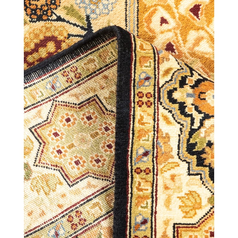 Overton Hand Knotted Wool Vintage Inspired Traditional Mogul Brown Area Rug - 3 x 5