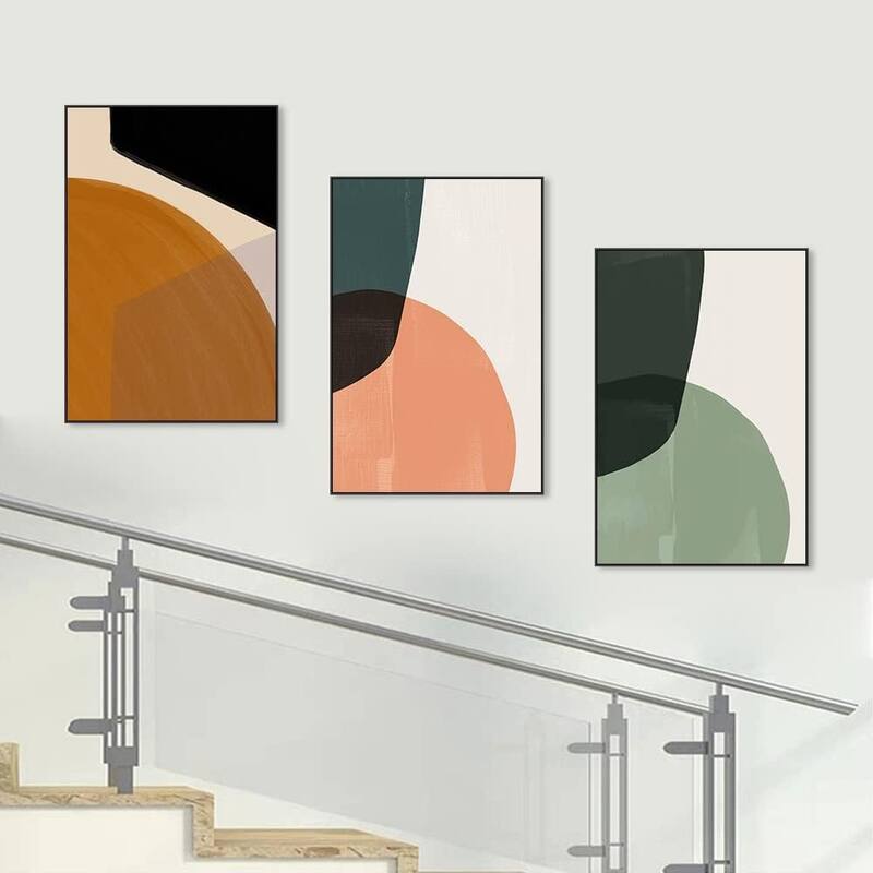 Abstract Natural Geometric Color Block Picture Prints
