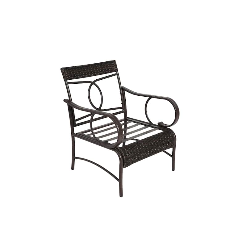 3 Pieces Patio Set Outdoor Wicker Furniture Sets Modern Rattan Chair Conversation Sets with Coffee Table