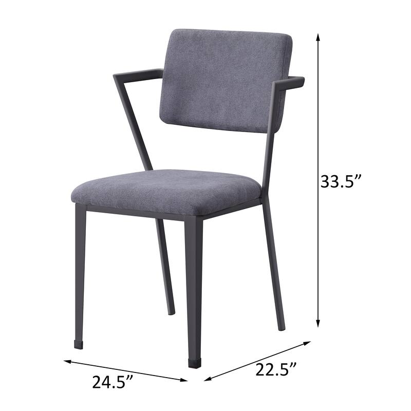 Grey Fabric Open Back Office Chair with Comfortable Cushion, Sturdy Metal Legs, and Contemporary Style for Workspaces