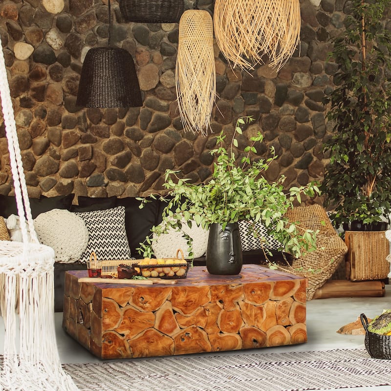 Chic Teak Rustic Teak Wood Akar Coffee Table