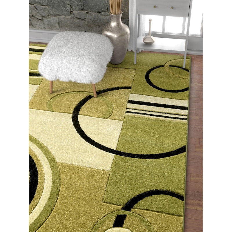 Well Woven Modern Geometric Arcs Shapes Area Rug - 3'11" x 5'3"