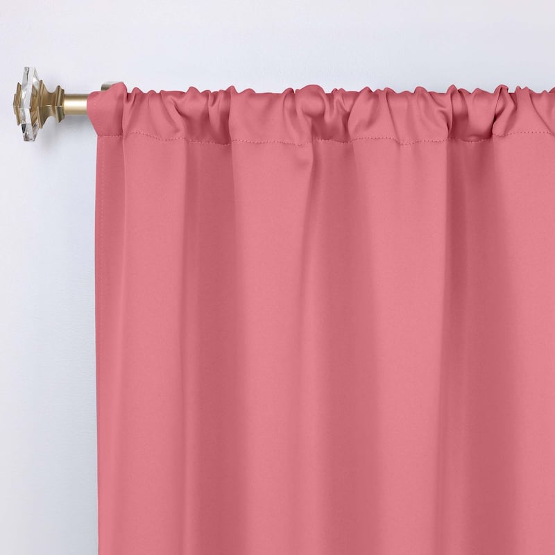 Superior Solid Machine Washable Room Darkening Semi-Blackout Curtains, Set of 2