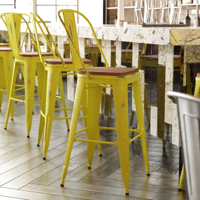 All-Weather Bar Height Stool with Poly Resin Seat
